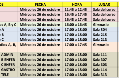 COMUNICADO REUNIONES DE APODERADOS 26 DE OCTUBRE (Sólo algunos cursos)